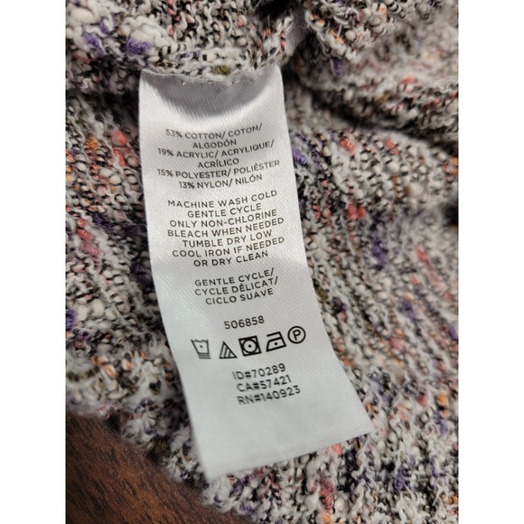 Lou & Grey Loft XS Confetti Knit Sweater Gray Lavender Marled Speckled Pullover - Picture 10 of 10